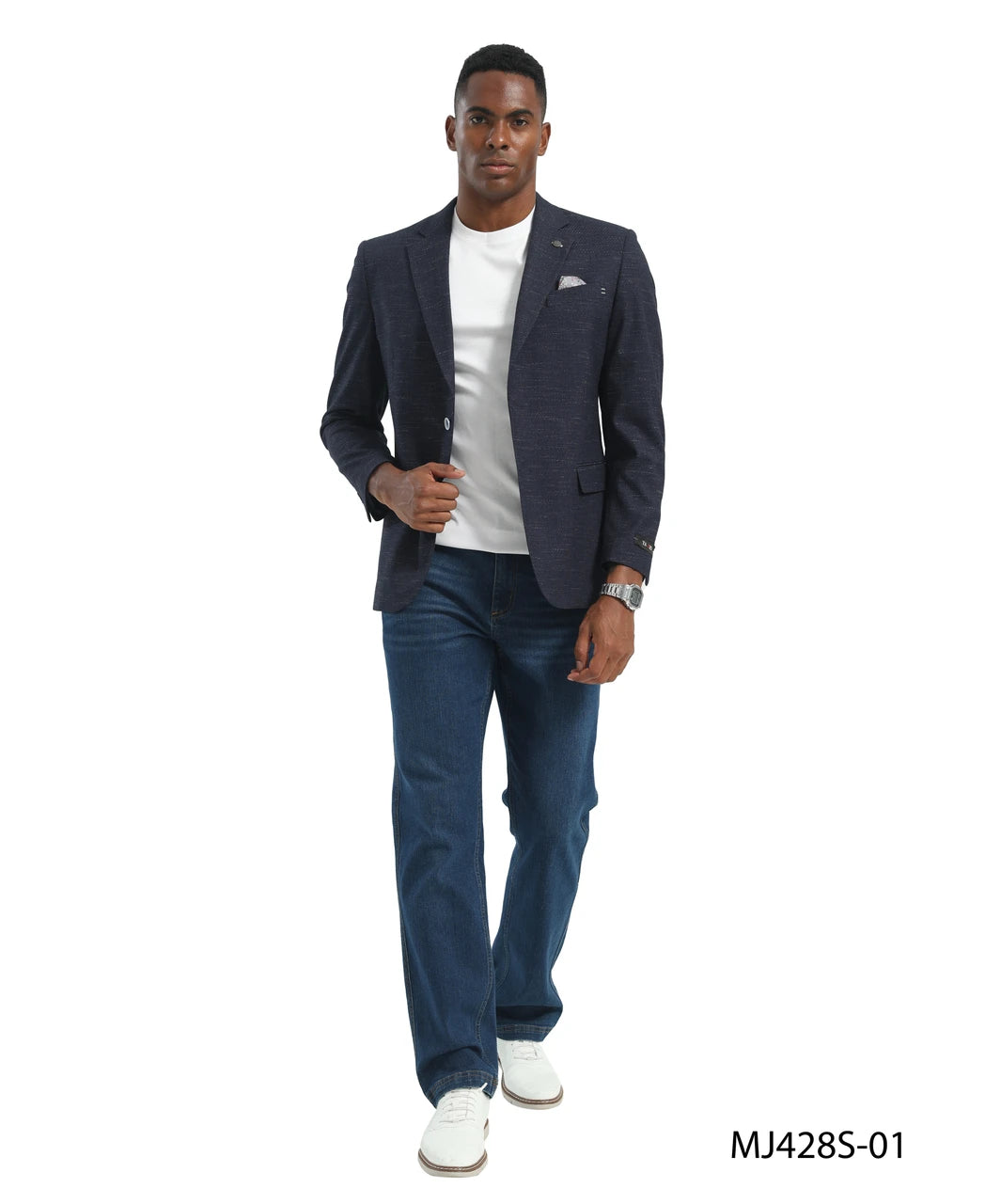 Tazzio Men’s Slim Fit Textured Knit Blazer