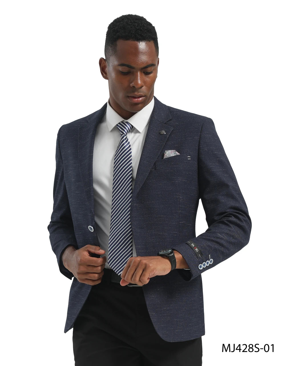 Tazzio Men’s Slim Fit Textured Knit Blazer
