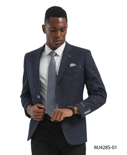 Tazzio Men’s Slim Fit Textured Knit Blazer