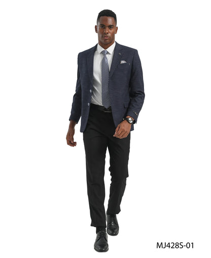 Tazzio Men’s Slim Fit Textured Knit Blazer