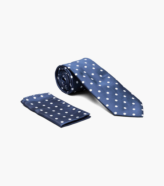 Stacy Adams Polka Dot Tie & Handkerchief Set