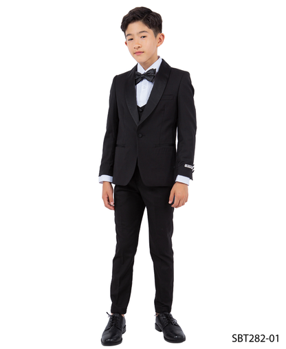 Stacy Adams Boys' 5-Piece Solid Tuxedo Set
