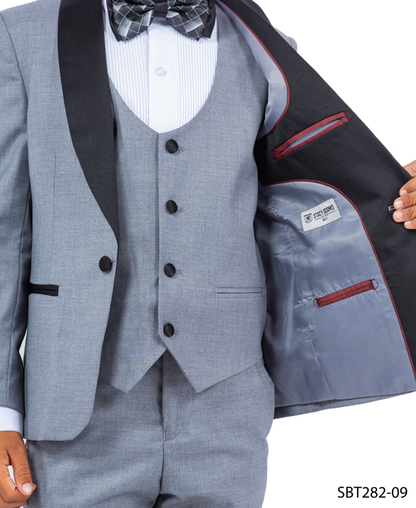 Stacy Adams Boys' 5-Piece Solid Tuxedo Set