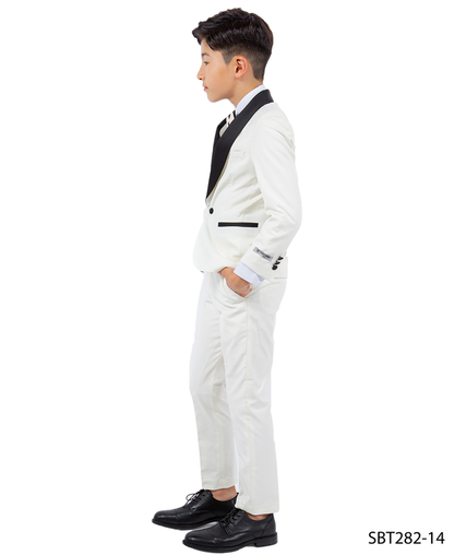 Stacy Adams Boys' 5-Piece Solid Tuxedo Set