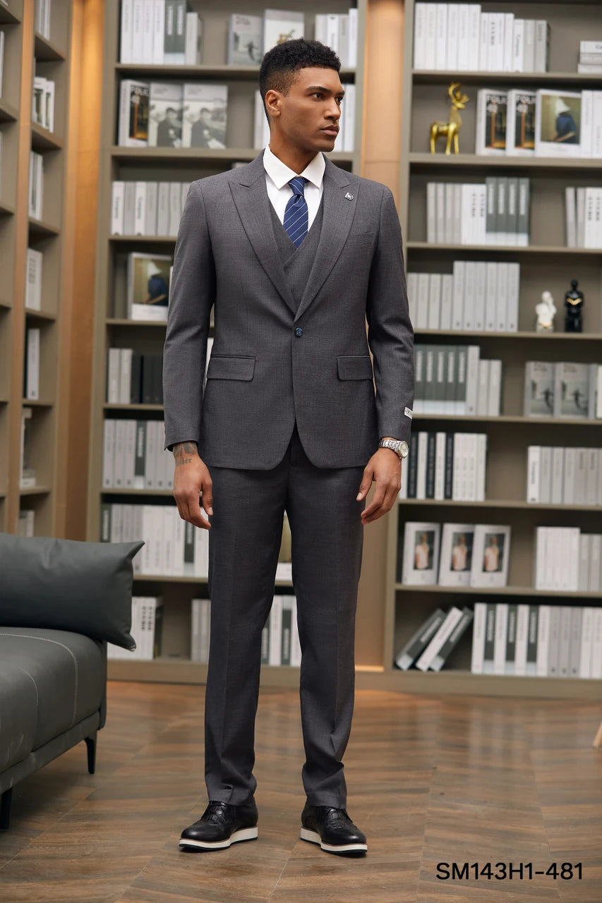 Stacy Adams Men’s 3-Piece Pinstripe Suit