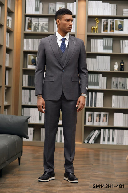 Stacy Adams Men’s 3-Piece Pinstripe Suit