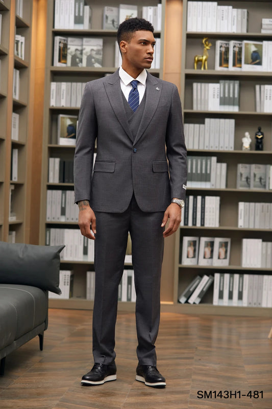 Stacy Adams Men’s 3-Piece Pinstripe Suit