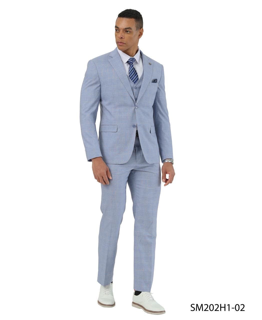 Stacy Adams Men’s 3-Piece Windowpane Suit