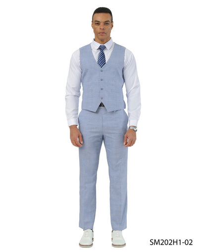 Stacy Adams Men’s 3-Piece Windowpane Suit