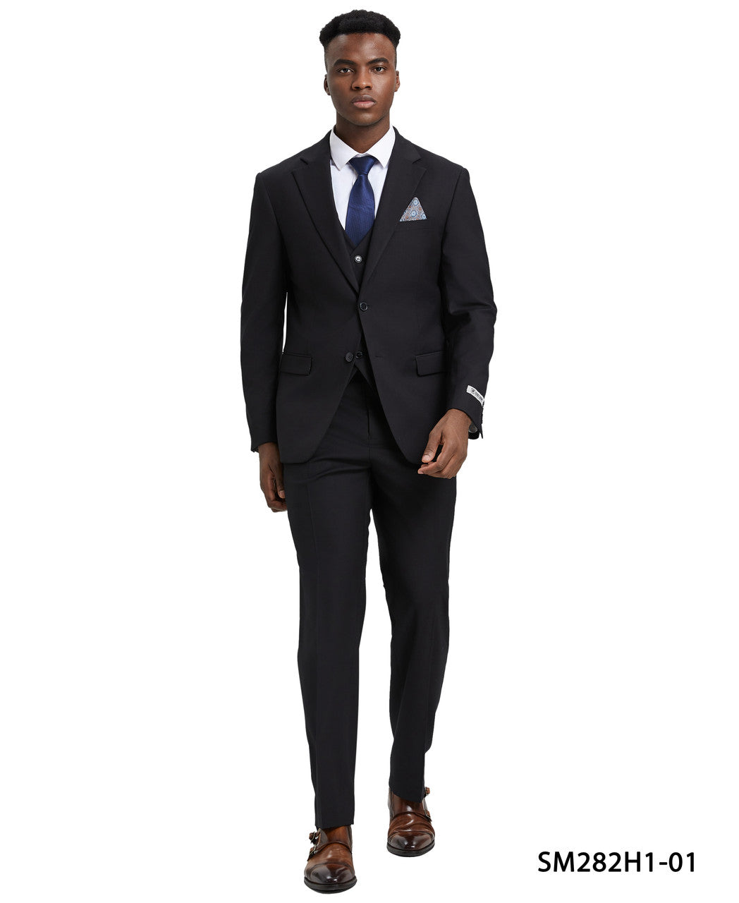 Stacy Adams (SM282H) Men's 3-Piece Solid Suit