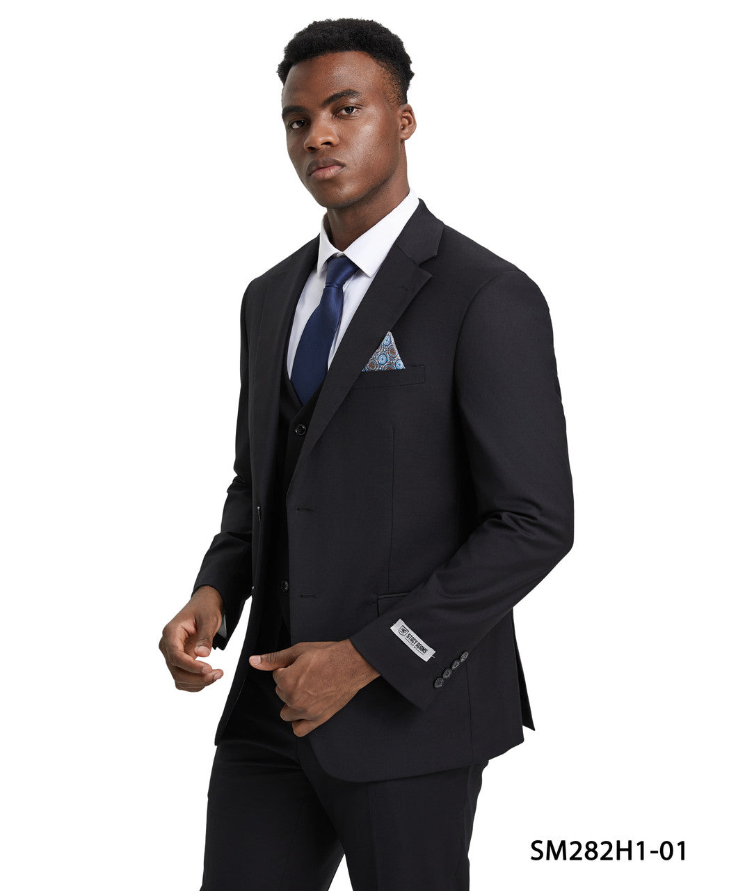 Stacy Adams (SM282H) Men's 3-Piece Solid Suit