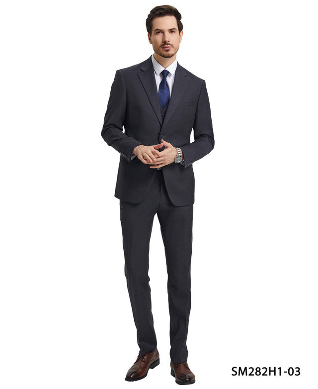 Stacy Adams (SM282H) Men's 3-Piece Solid Suit