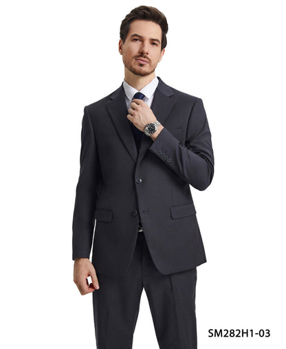 Stacy Adams (SM282H) Men's 3-Piece Solid Suit