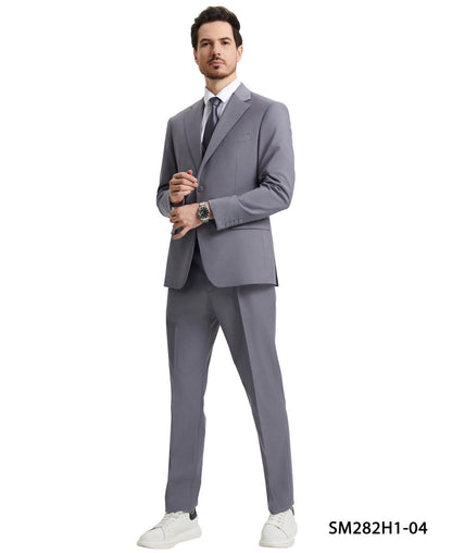 Stacy Adams (SM282H) Men's 3-Piece Solid Suit