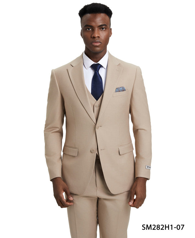 Stacy Adams (SM282H) Men's 3-Piece Solid Suit