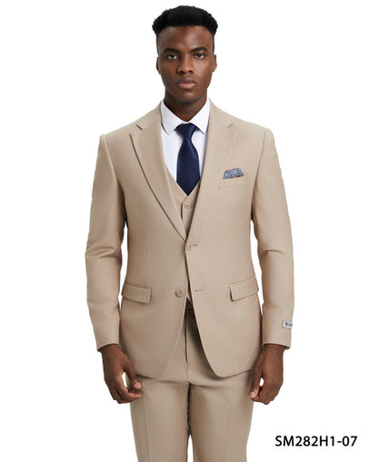 Stacy Adams (SM282H) Men's 3-Piece Solid Suit