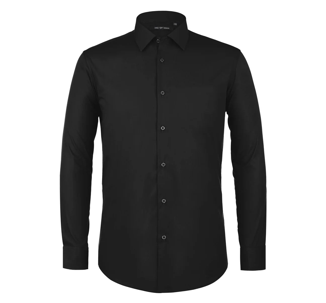 Men's Classic Fit Long Sleeve Spread Collar Dress Shirt - Black