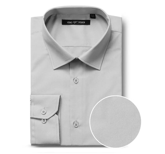 Men's Classic Fit Long Sleeve Spread Collar Dress Shirt - Grey